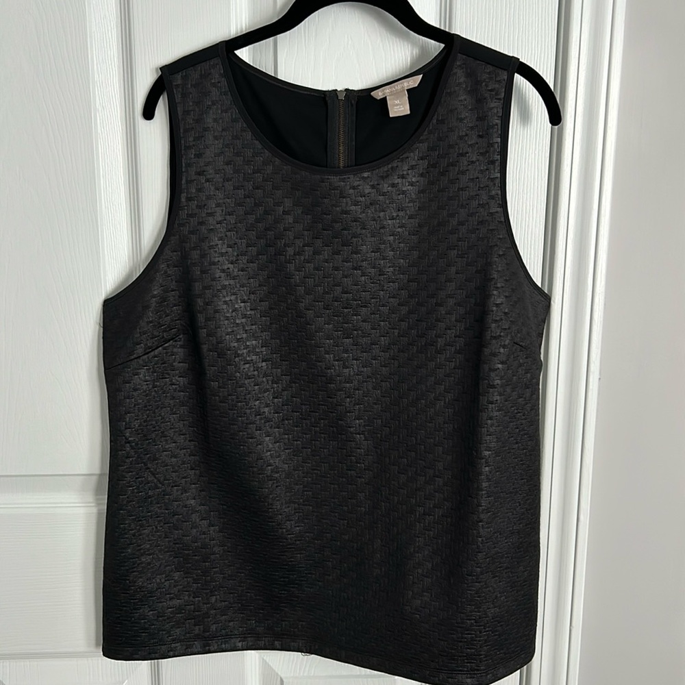 Banana Republic Faux leather waffle tank XL mixed media. Back zipper